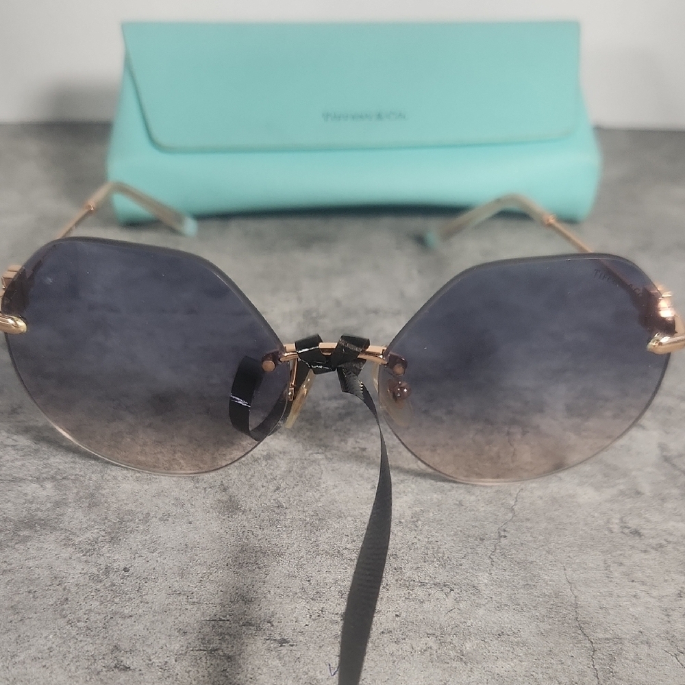Tiffany & Co. Black and Gold Sunglasses